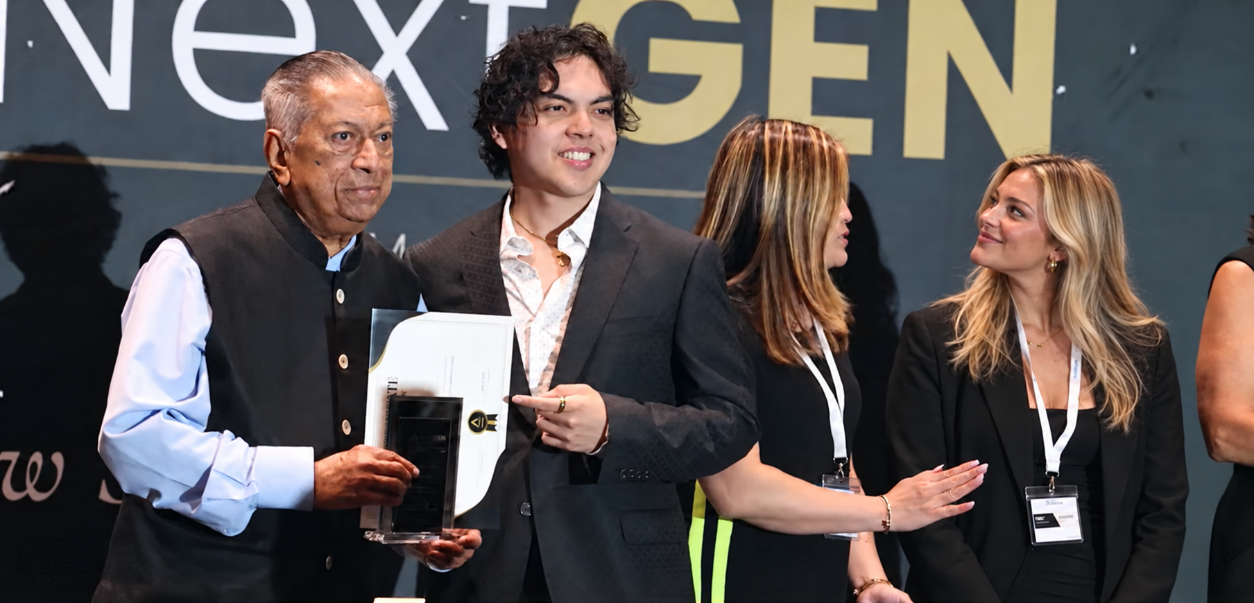 Johan Michael Bóndoc receiving an award